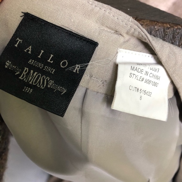 TAILOR B.Moss Women’s Silk Linen Tan Faux Wrap Mini Skirt Size 6 - Picture 10 of 15